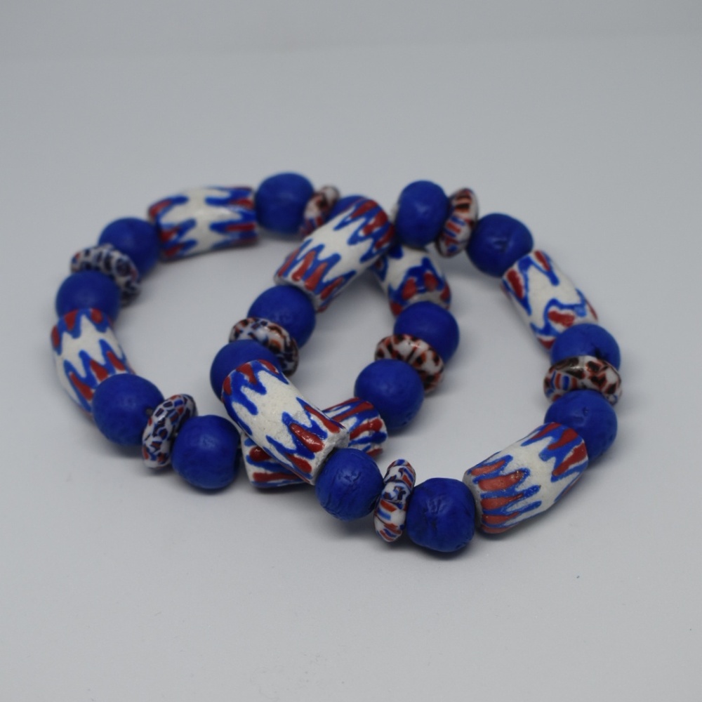 Set - African Slave Trade Glass Bead Bracelets - K